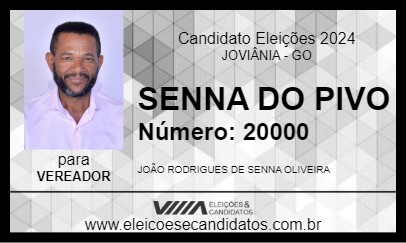 Candidato SENNA DO PIVO 2024 - JOVIÂNIA - Eleições