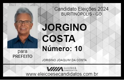 Candidato JORGINO COSTA 2024 - BURITINÓPOLIS - Eleições