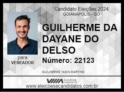 Candidato GUILHERME DA DAYANE DO DELSO 2024 - GOIANÁPOLIS - Eleições