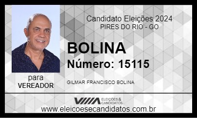 Candidato BOLINA 2024 - PIRES DO RIO - Eleições