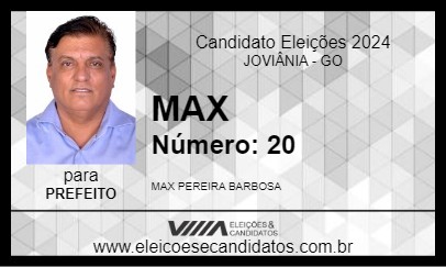 Candidato MAX 2024 - JOVIÂNIA - Eleições