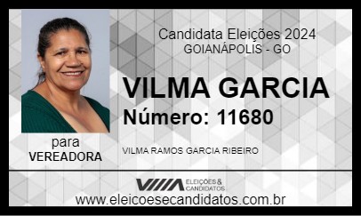 Candidato VILMA GARCIA 2024 - GOIANÁPOLIS - Eleições