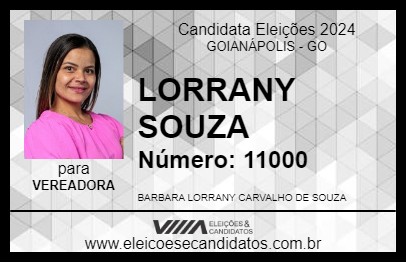 Candidato LORRANY SOUZA 2024 - GOIANÁPOLIS - Eleições