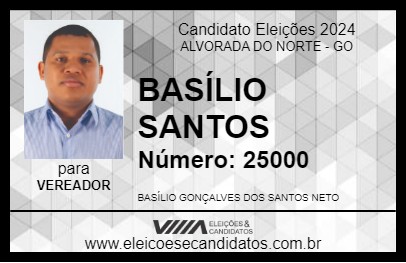 Candidato BASÍLIO SANTOS 2024 - ALVORADA DO NORTE - Eleições