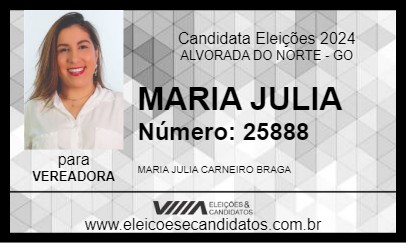 Candidato MARIA JULIA 2024 - ALVORADA DO NORTE - Eleições