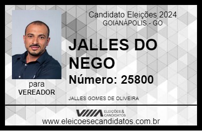 Candidato JALLES DO NEGO 2024 - GOIANÁPOLIS - Eleições