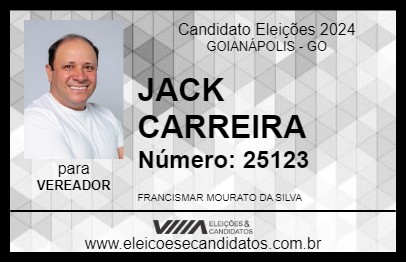 Candidato JACK CARRERA 2024 - GOIANÁPOLIS - Eleições