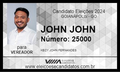 Candidato JOHN JOHN 2024 - GOIANÁPOLIS - Eleições