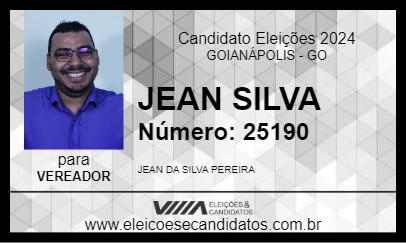 Candidato JEAN SILVA 2024 - GOIANÁPOLIS - Eleições