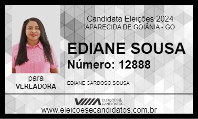 Candidato EDIANE SOUSA 2024 - APARECIDA DE GOIÂNIA - Eleições