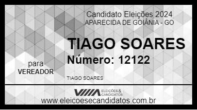 Candidato TIAGO SOARES 2024 - APARECIDA DE GOIÂNIA - Eleições