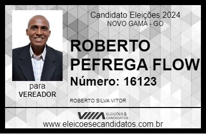 Candidato ROBERTO PEFREGA FLOW 2024 - NOVO GAMA - Eleições