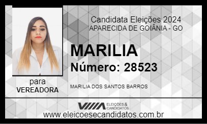 Candidato MARILIA 2024 - APARECIDA DE GOIÂNIA - Eleições