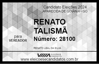 Candidato RENATO TALISMÃ 2024 - APARECIDA DE GOIÂNIA - Eleições