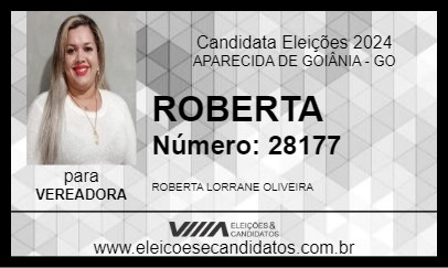 Candidato ROBERTA  2024 - APARECIDA DE GOIÂNIA - Eleições