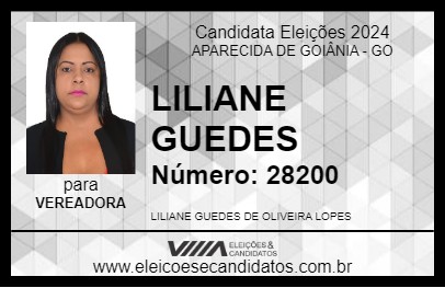 Candidato LILIANE GUEDES 2024 - APARECIDA DE GOIÂNIA - Eleições