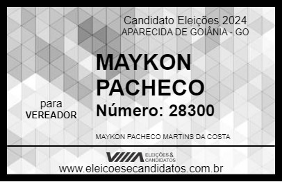 Candidato MAYKON PACHECO 2024 - APARECIDA DE GOIÂNIA - Eleições