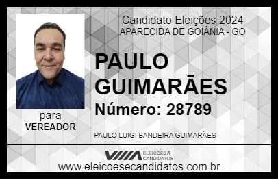 Candidato PAULO GUIMARÃES 2024 - APARECIDA DE GOIÂNIA - Eleições