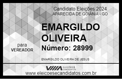 Candidato EMARGILDO OLIVEIRA 2024 - APARECIDA DE GOIÂNIA - Eleições