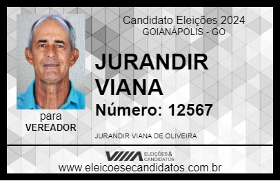 Candidato JURANDIR VIANA 2024 - GOIANÁPOLIS - Eleições