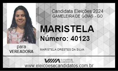 Candidato MARISTELA 2024 - GAMELEIRA DE GOIÁS - Eleições