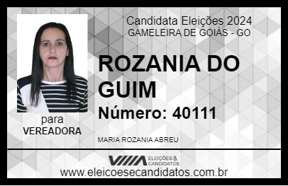 Candidato ROZANIA DO GUIM 2024 - GAMELEIRA DE GOIÁS - Eleições