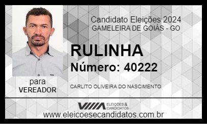 Candidato RULINHA 2024 - GAMELEIRA DE GOIÁS - Eleições