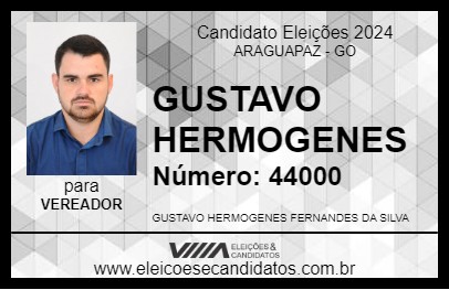 Candidato GUSTAVO HERMOGENES 2024 - ARAGUAPAZ - Eleições