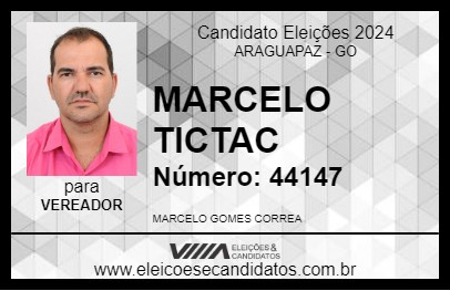 Candidato MARCELO TICTAC 2024 - ARAGUAPAZ - Eleições