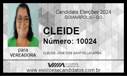 Candidato CLEIDE 2024 - GOIANÁPOLIS - Eleições