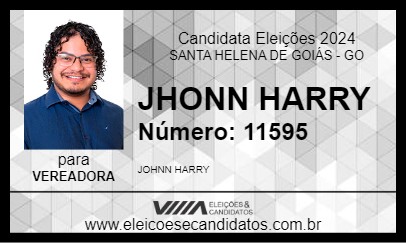 Candidato JHONN HARRY 2024 - SANTA HELENA DE GOIÁS - Eleições