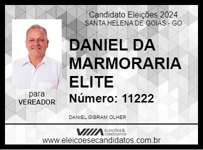 Candidato DANIEL DA MARMORARIA ELITE 2024 - SANTA HELENA DE GOIÁS - Eleições