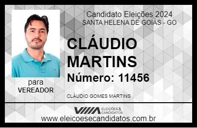 Candidato CLÁUDIO MARTINS 2024 - SANTA HELENA DE GOIÁS - Eleições