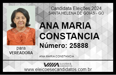 Candidato ANA MARIA CONSTANCIA 2024 - SANTA HELENA DE GOIÁS - Eleições