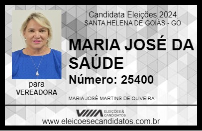 Candidato MARIA JOSÉ DA SAÚDE 2024 - SANTA HELENA DE GOIÁS - Eleições