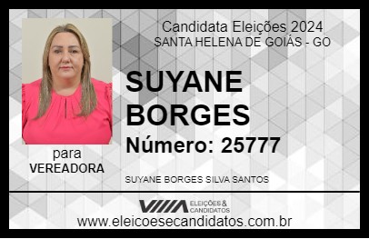 Candidato SUYANE BORGES DO PROJETO 2024 - SANTA HELENA DE GOIÁS - Eleições