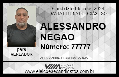 Candidato ALESSANDRO NEGÀO 2024 - SANTA HELENA DE GOIÁS - Eleições