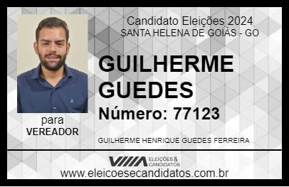 Candidato GUILHERME GUEDES 2024 - SANTA HELENA DE GOIÁS - Eleições