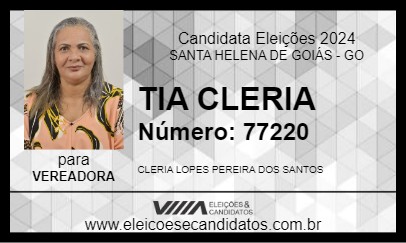 Candidato TIA CLERIA 2024 - SANTA HELENA DE GOIÁS - Eleições