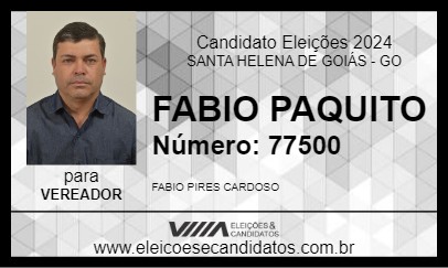 Candidato FABIO PAQUITO 2024 - SANTA HELENA DE GOIÁS - Eleições