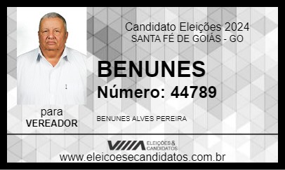 Candidato BENUNES 2024 - SANTA FÉ DE GOIÁS - Eleições