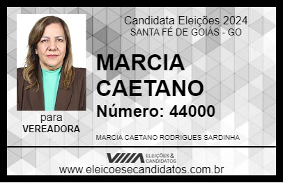 Candidato MARCIA CAETANO 2024 - SANTA FÉ DE GOIÁS - Eleições