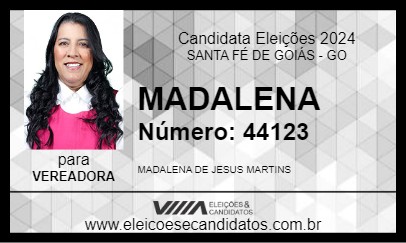 Candidato MADALENA 2024 - SANTA FÉ DE GOIÁS - Eleições