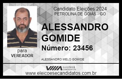 Candidato ALESSANDRO GOMIDE 2024 - PETROLINA DE GOIÁS - Eleições