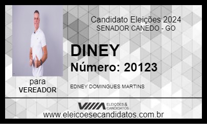 Candidato DINEY 2024 - SENADOR CANEDO - Eleições