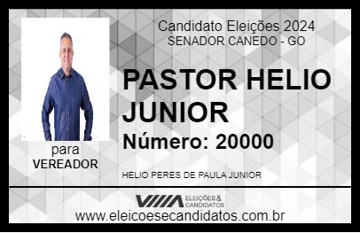 Candidato PASTOR HELIO JUNIOR 2024 - SENADOR CANEDO - Eleições