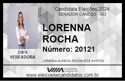 Candidato LORENNA ROCHA 2024 - SENADOR CANEDO - Eleições