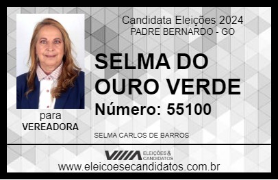 Candidato SELMA DO OURO VERDE 2024 - PADRE BERNARDO - Eleições