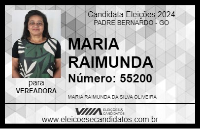 Candidato MARIA RAIMUNDA 2024 - PADRE BERNARDO - Eleições