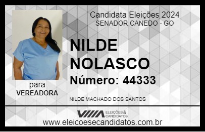 Candidato NILDE NOLASCO 2024 - SENADOR CANEDO - Eleições